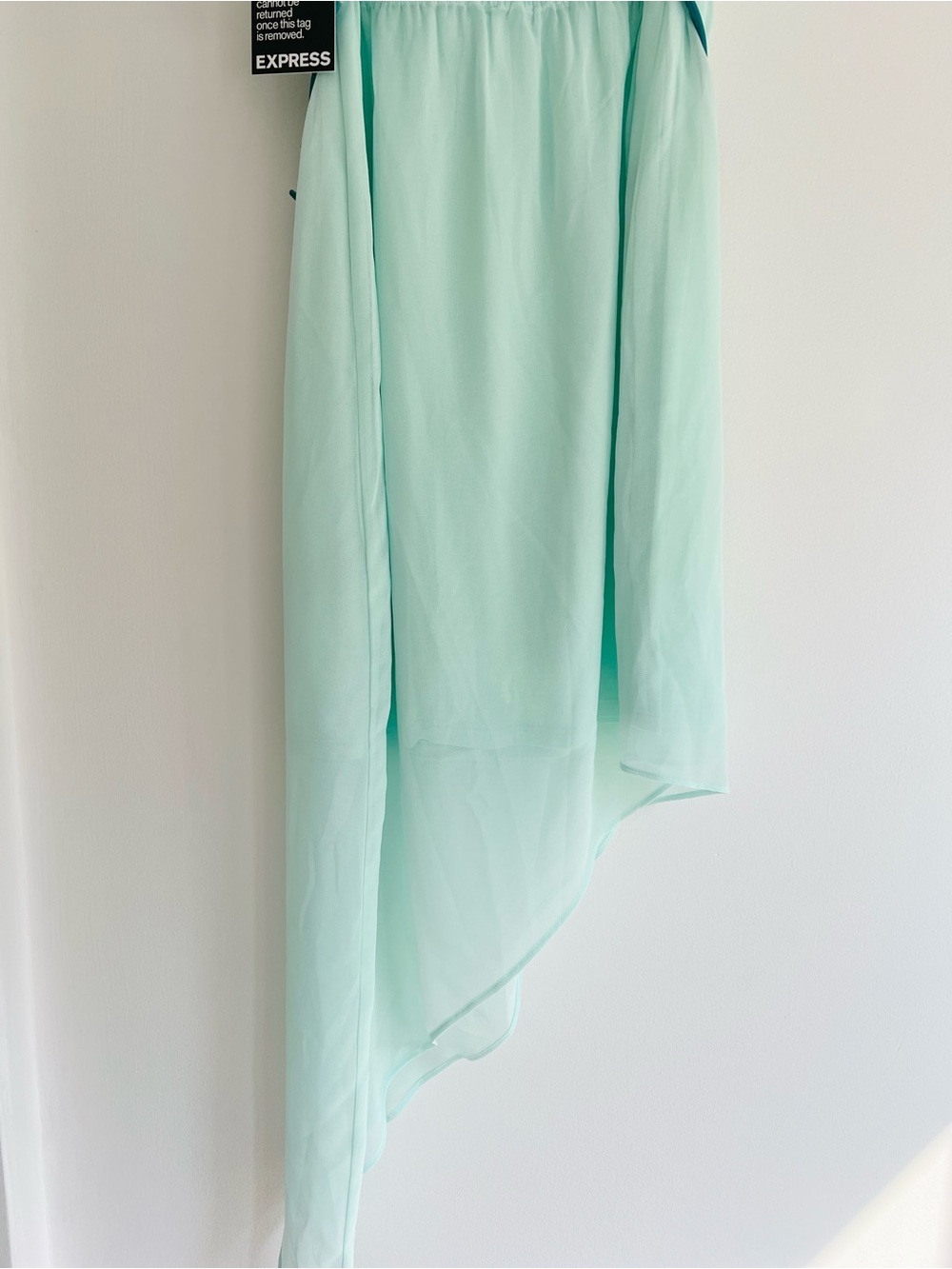 Express Mint Strapless Chiffon Dress with Belt Accent | Women’s XS - Picture 10 of 16